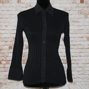 Anne Fontaine Black Button Down Shirt 38 US 8